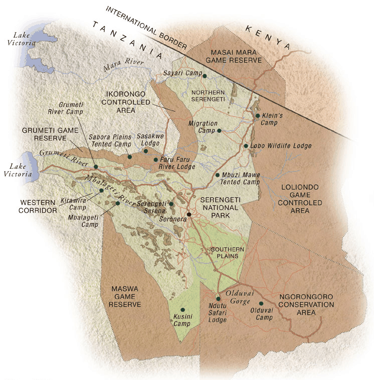 mapa serengeti